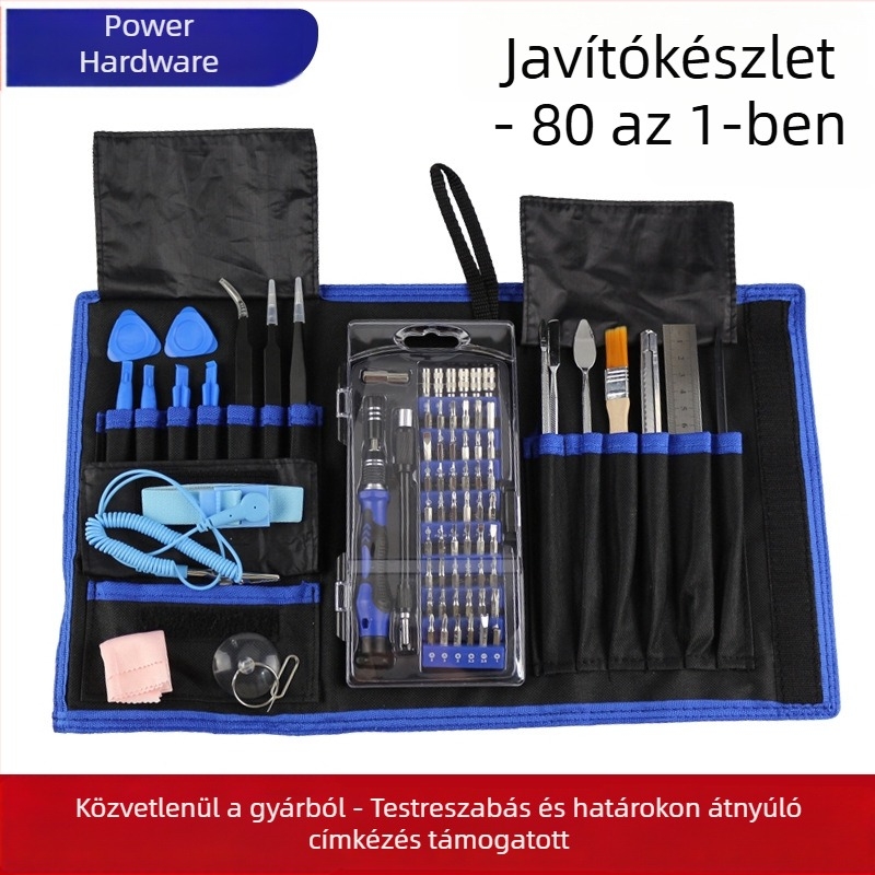 80 az 1-ben CR-V mágneses, többfunkciós precíz csavarhúzó készlet mobiltelefon és számítógép javításához