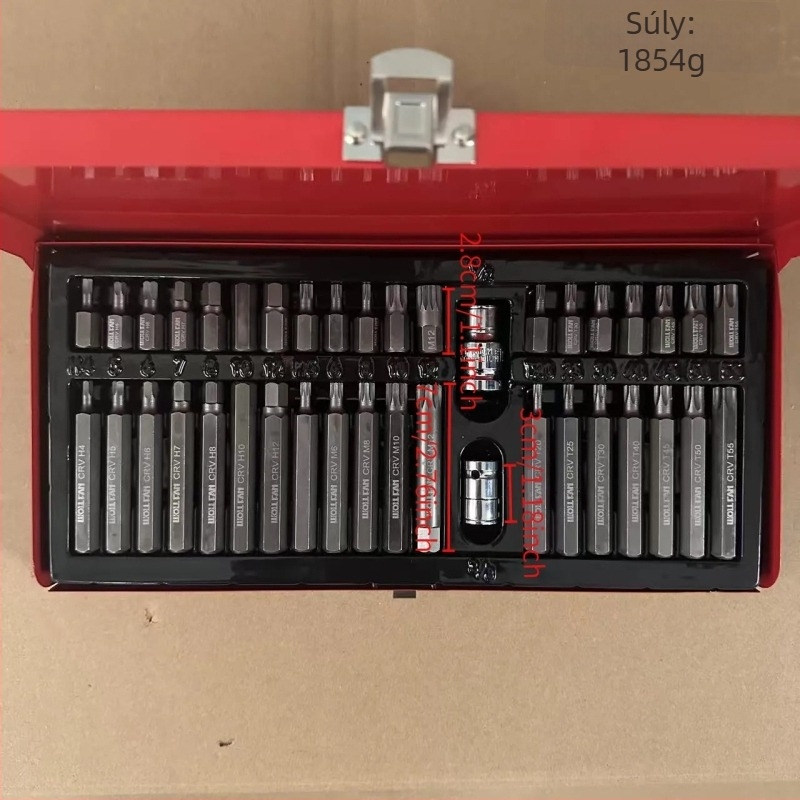 40 darabos Torx bit készlet hex kulccsal autójavításhoz