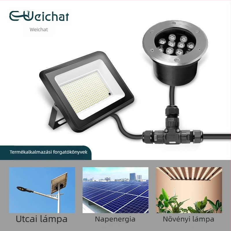 M20T háromágú csatlakozó egy kimenettel és két adapterrel kültéri LED lámpához, PA66 nylon, IP68 vízálló csatlakozó