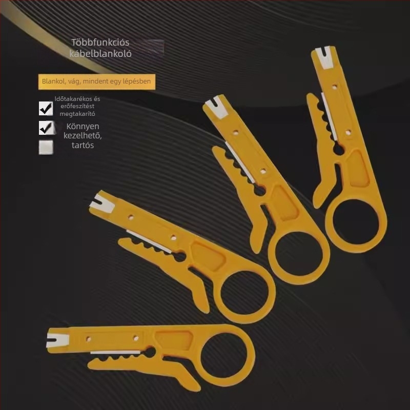 Többfunkciós huzalcsupaszító szerszám koaxiális és hálózati kábelekhez