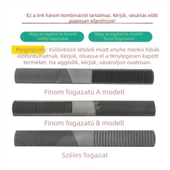 Rosewood asztalosfájl-készlet: fa síkreszelő, fa félkörös reszelő, acél síkreszelő, acél félkörös reszelő