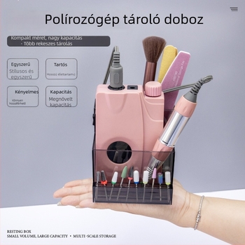 Körömdíszítő csiszoló tároló doboz, tartó a csiszolófejekhez, kiállító és tároló állvány
