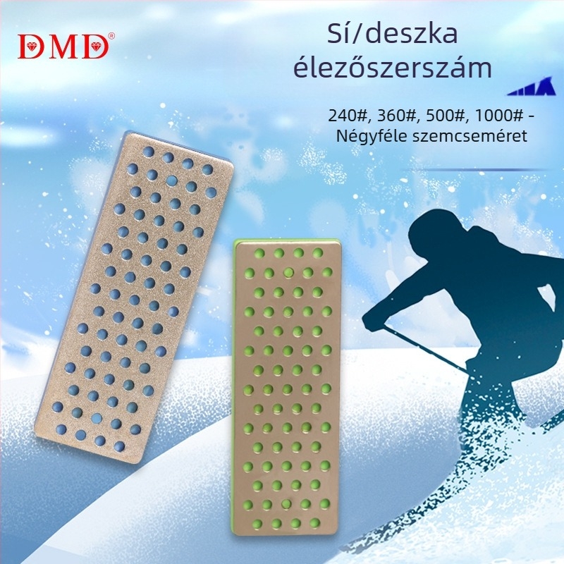 DMD gyémánt köszörűkő sí- és snowboardhoz, 4 szemcseméret, téglalap alakú, közepes méret