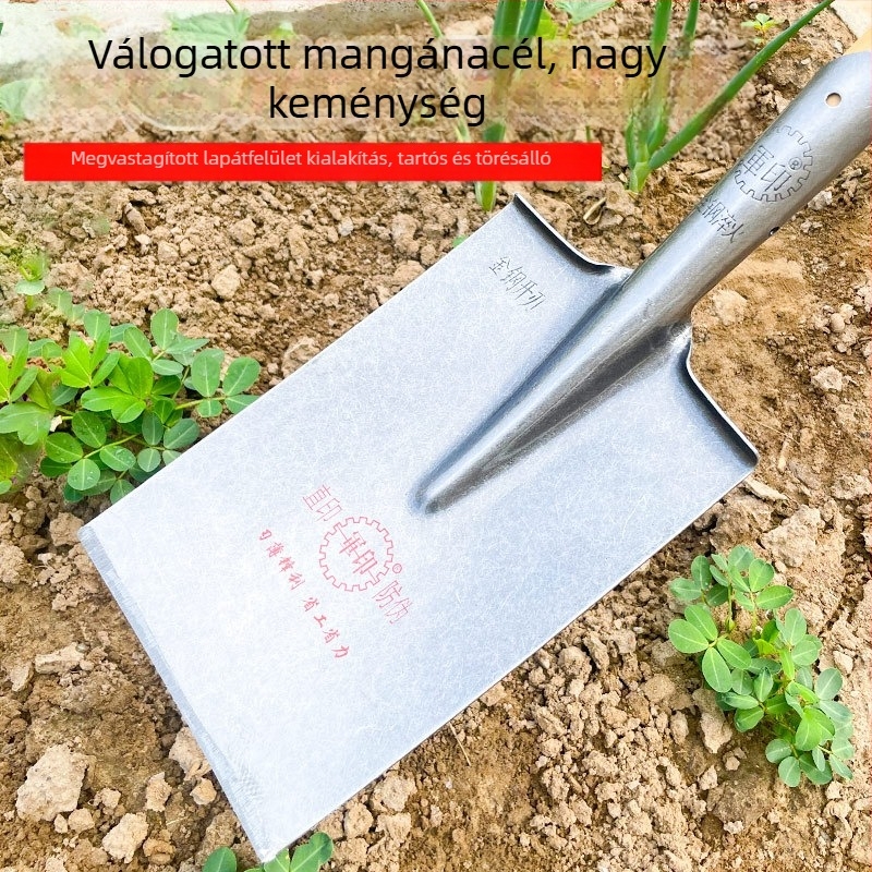 Military Seal ásó: síkfejű, teljes acélból készült megerősített ásó, mezőgazdasági vaslápát, mangánacél téglalap alakú ásó