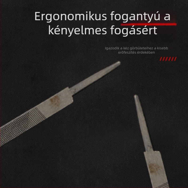 Fém reszelők: háromszög és sík reszelő, fogó nélküli, hossza 28,5 cm