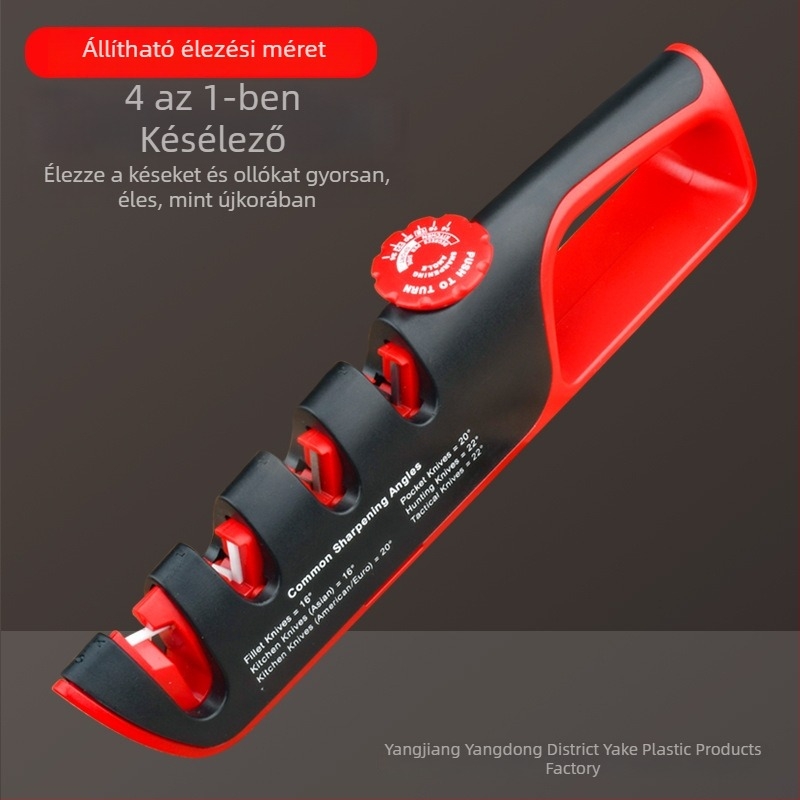 Négy az egyben élező kő – kések és ollók számára, kézi konyhai élező gyémánt bevonattal