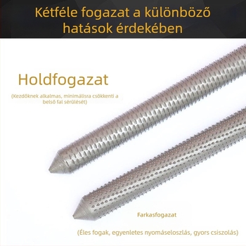 Fuvolakészítéshez készült, két darabos fémfájl készlet, 1 m hosszú, kör keresztmetszetű acélfájlok bambusz belső üregeihez és faragáshoz