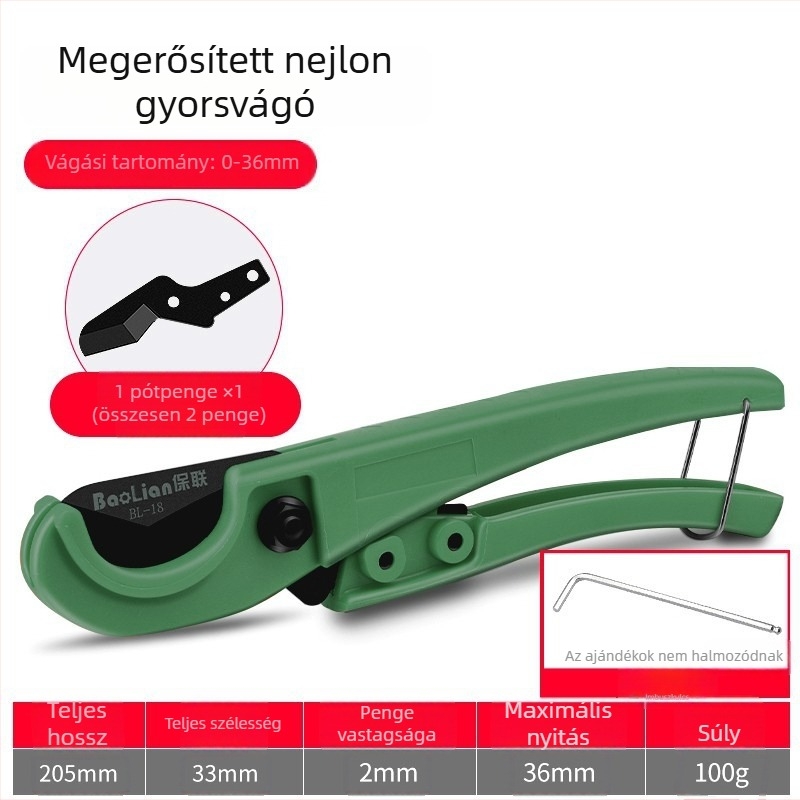 PPR csővágó ollóval, PVC csővágó, professzionális csőollók