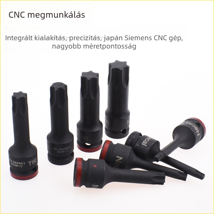 1/2 hüvelykes pneumatikus integrált csatlakozó bit, 12,5 mm, Torx T25-T90