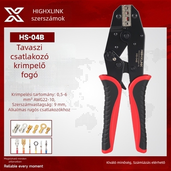HS-0546B Préselő fogó autóhálózati kábelezéshez, 0.5–6 mm², hidraulikus, terminálokkal 6.3/4.8/2.8 mm