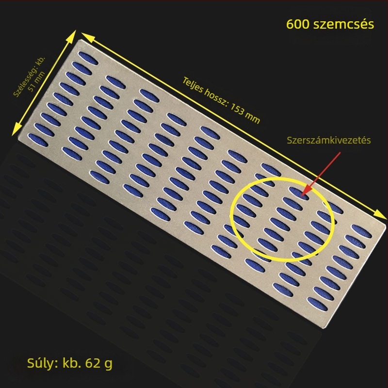 Diamanthálós csiszoló kő, egyoldalas alapú, téglalap alakú, 300-400-600 szemcse