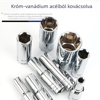 Hosszabbított hatszögletű adapter 1/2 hüvelykes meghajtóhoz, króm-vanádium acél, 8–32 mm