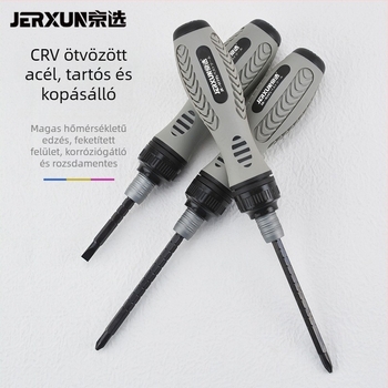 Teleszkópos racsnis csavarhúzó, 2 az 1-ben, multifunkcionális, kétirányú, lapos fej és Torx bit