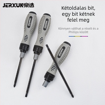 Teleszkópos racsnis csavarhúzó, 2 az 1-ben, multifunkcionális, kétirányú, lapos fej és Torx bit