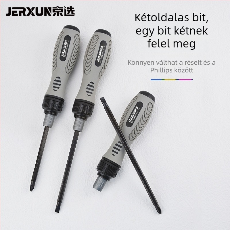 Teleszkópos racsnis csavarhúzó, 2 az 1-ben, multifunkcionális, kétirányú, lapos fej és Torx bit