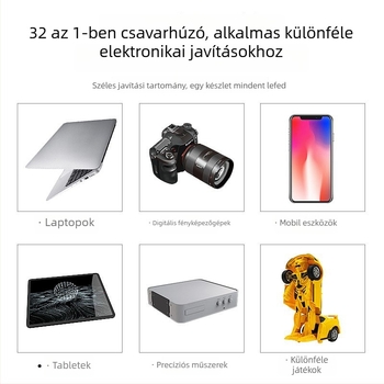 32 az 1-ben precíziós csavarhúzó készlet mobiltelefonok szétszereléséhez CR-V bitekkel