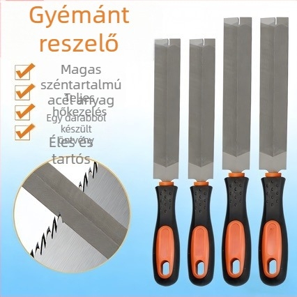 Romb alakú gyémántfájl kettős mintázattal, faragáshoz