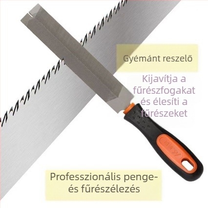 Romb alakú gyémántfájl kettős mintázattal, faragáshoz
