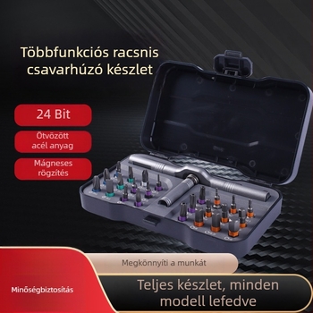 24 az 1-ben multifunkcionális racsnis csavarhúzó és kulcs készlet, háztartási használatra, S2 bitekkel