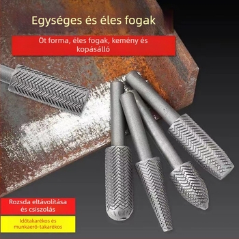 5 részes készlet elektromos forgó acélreszelők relifes felülettel