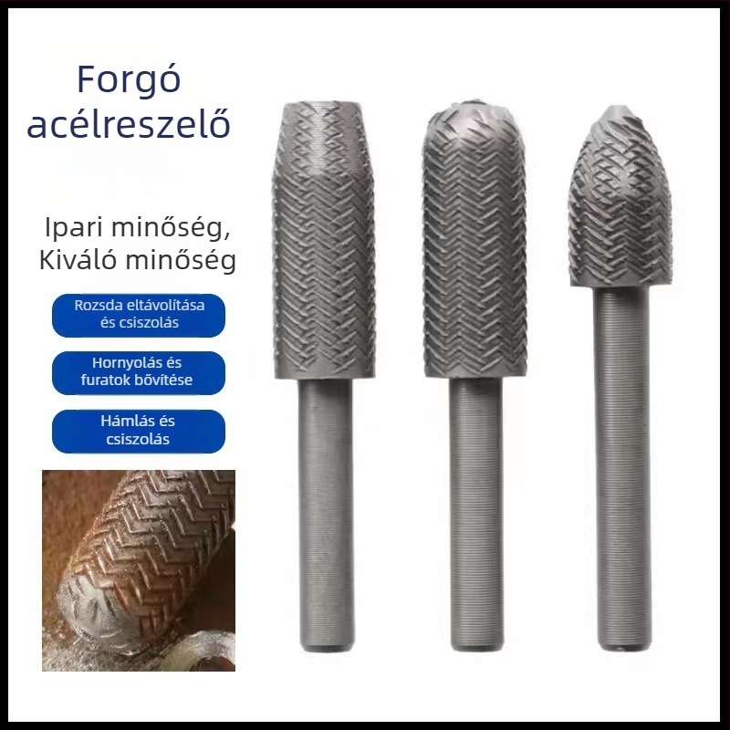 5 részes készlet elektromos forgó acélreszelők relifes felülettel