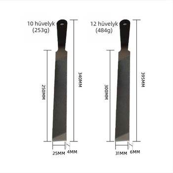 Mezőgazdasági sarlófájl acélból, gömbfejű, sík profil, egyszeres és kétszeres vágású, méretek 6–12 hüvelyk