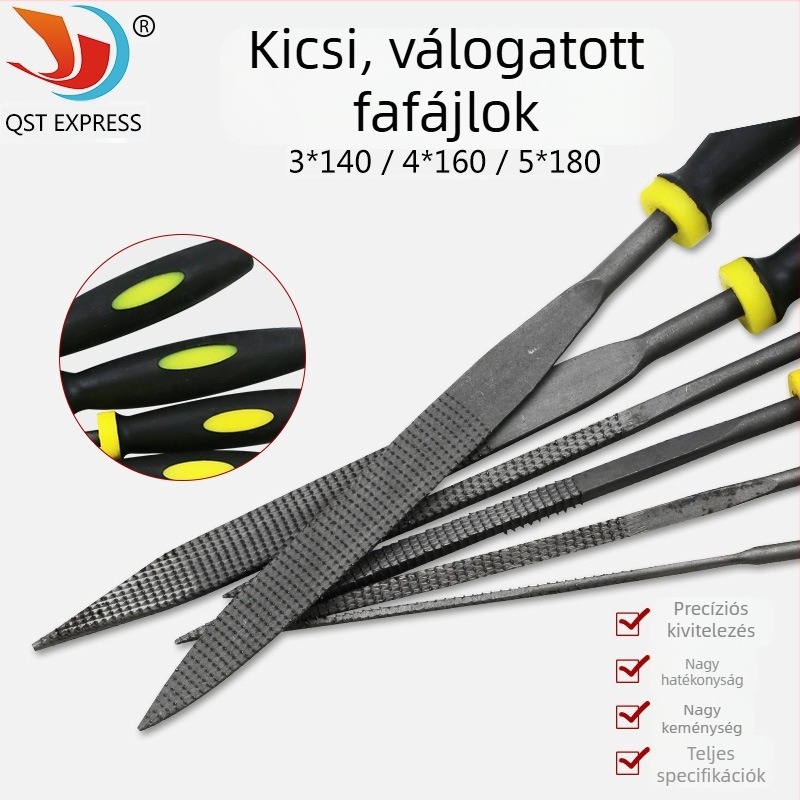 6 darabos fafreszelő készlet faragáshoz – finom fogú mini reszelők és sík reszelők