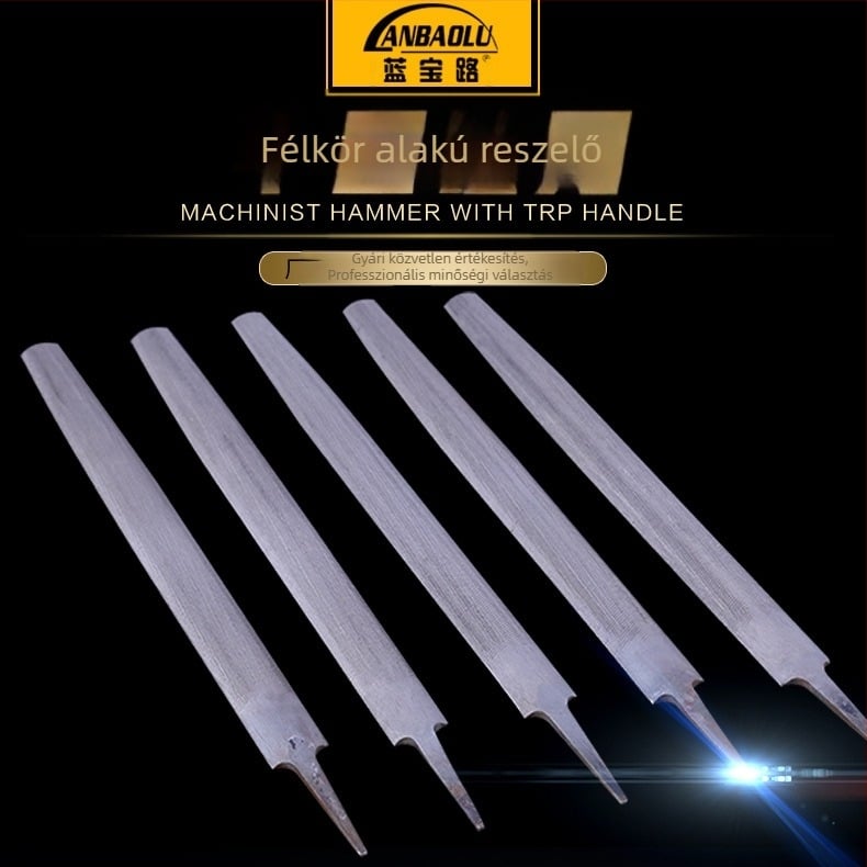 Félköríves reszelő magas széntartalmú acélból, kézi faragláshoz