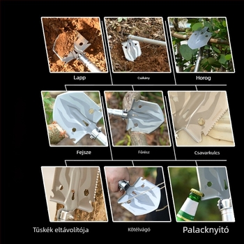Kültéri többfunkciós összecsukható katonai ásó járművekhez, horgászathoz, kertészkedéshez és mezőgazdasághoz