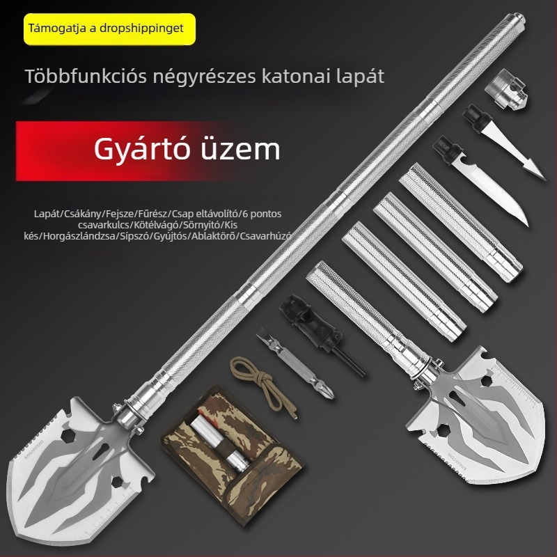 Kültéri többfunkciós összecsukható katonai ásó járművekhez, horgászathoz, kertészkedéshez és mezőgazdasághoz