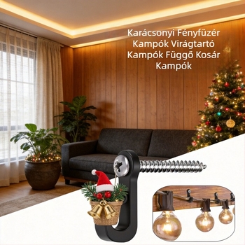 ABS falra szerelhető egyszemélyes horog LED-szalagokhoz, növénycseréphez, függő kosarakhoz, kalapokhoz és kulcsokhoz