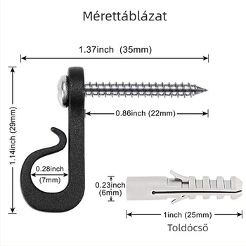 ABS falra szerelhető egyszemélyes horog LED-szalagokhoz, növénycseréphez, függő kosarakhoz, kalapokhoz és kulcsokhoz