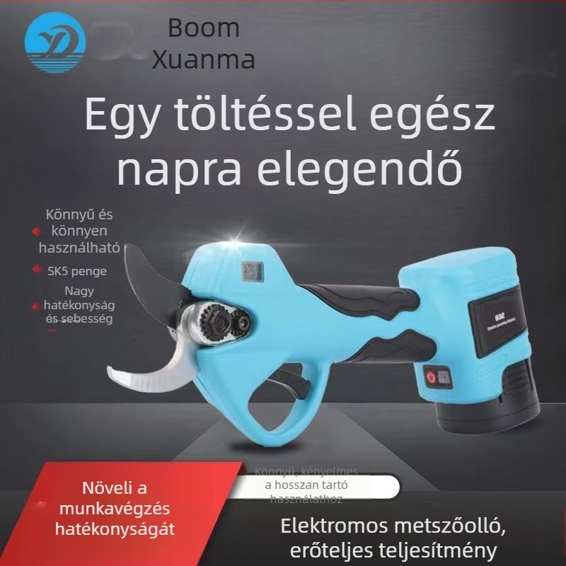 Li-ion akkumulátoros elektromos metszőolló gyümölcsfákhoz és kerthez, nagy teljesítmény, 50 mm vágási átmérő