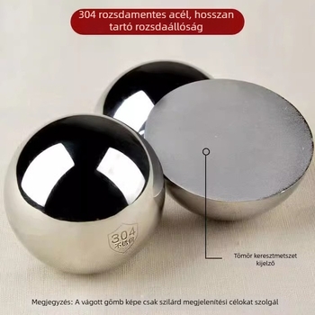 304 rozsdamentes acél tömör golyó kézi masszázsra és fogáshoz, polírozott felületű masszázsgolyó