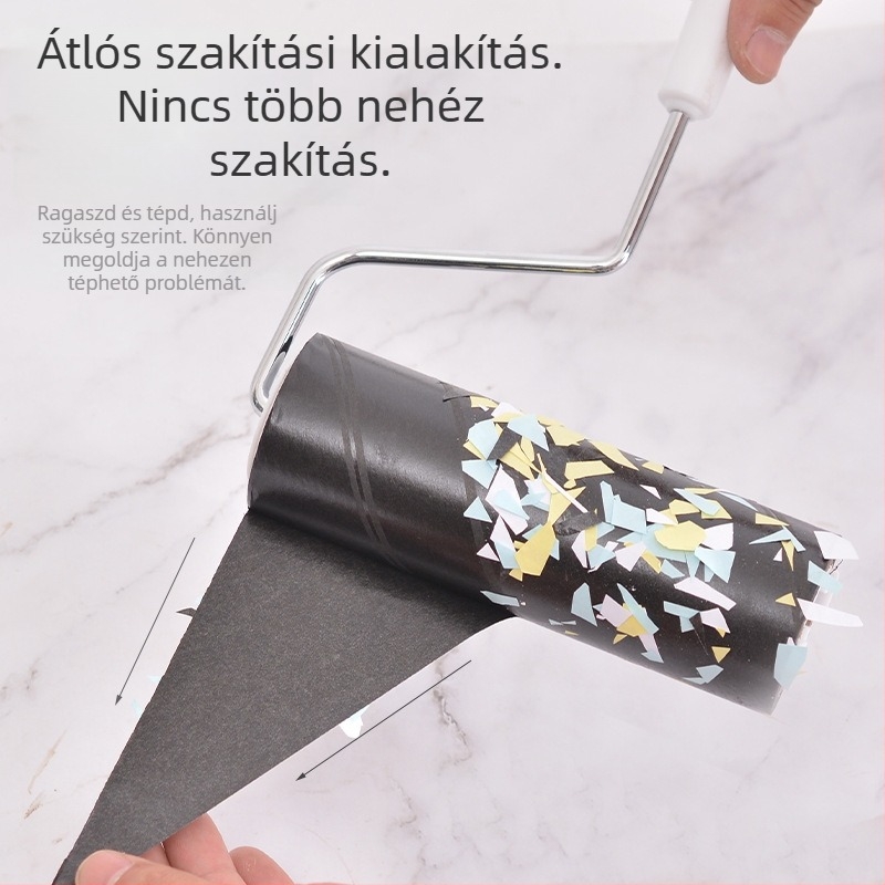 Fekete téphető cseremag por eltávolító papír – ruhaszőr és macska szőr eltávolítására szolgáló ragadós roller