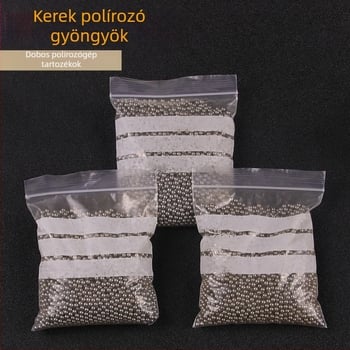 Rozsdamentes acélgolyókkal működő polírozógép ékszerekhez — arany- és ezüst ékszerekhez, gömbölyű acélgolyók, szénacél és vasgolyók polírozására