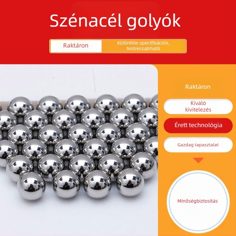 Szénacél golyók, tömör precíziós golyók csapágyakhoz, méretek 3 mm és 25,4 mm