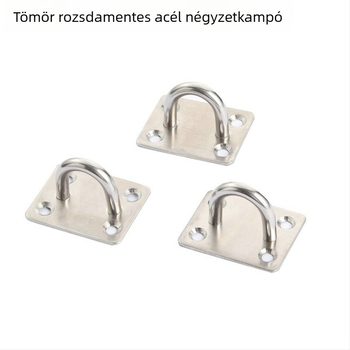 Rozsdamentes acél négyszögletes kampó falra és a mennyezetre – ventilátor, világítótest, gyűrű és kiegészítők felakasztásához (teherbírás több mint 30 kg)