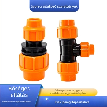 PE öntözési gyorskapcsoló csatlakozók, magas nyomású, négyirányú csatlakozás gömbös szeleppel