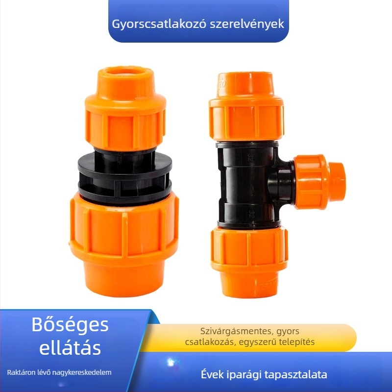 PE öntözési gyorskapcsoló csatlakozók, magas nyomású, négyirányú csatlakozás gömbös szeleppel