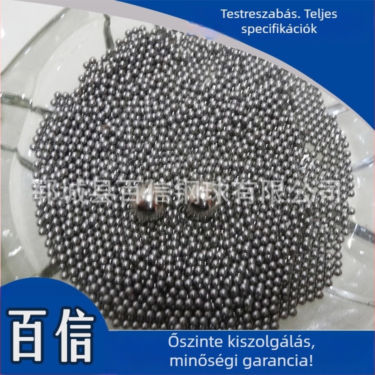 GCr15 csapágyacél golyók, méretek 5–12 mm (5, 6, 7, 7,938, 8, 9, 10, 11, 12 mm); kopásállóak és tartósak.