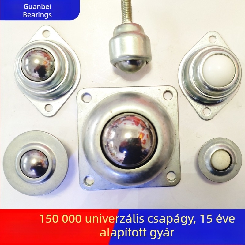 Rozsdamentes acélból készült univerzális golyóscsapágyak anyagátvitelhez, szállítópályákon; nehéz terhelésű Bull Eye keréksapágyak