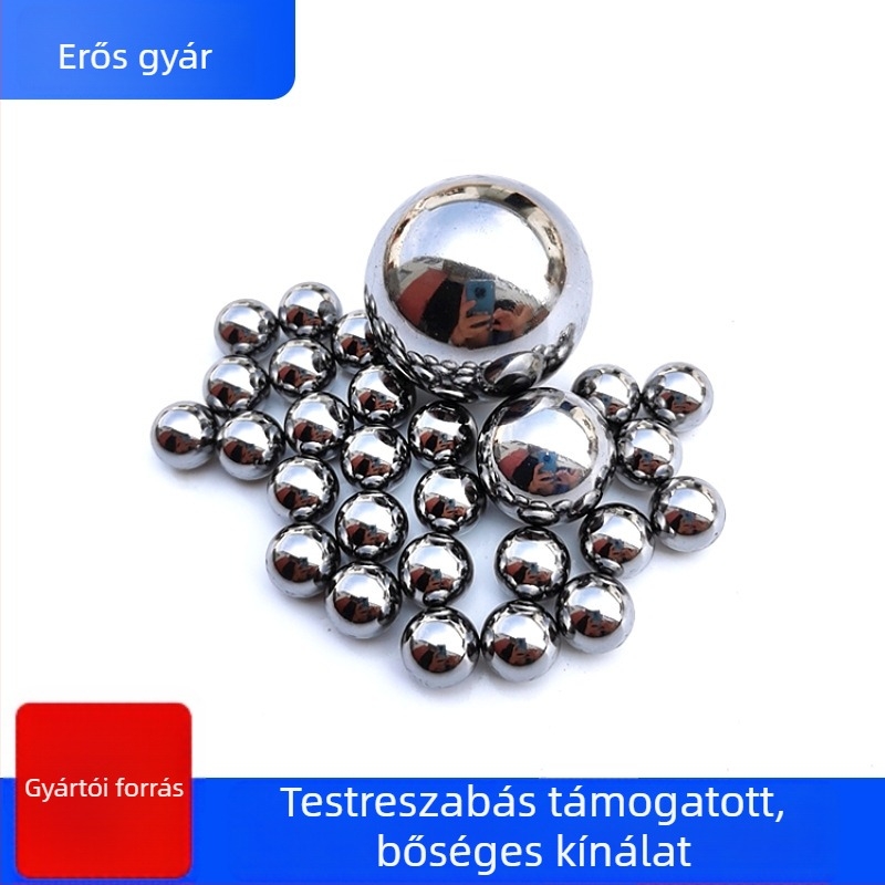 Szilárd hüvelykes acélgolyók 29/32, 15/16 és 31/32 hüvelyk méretben — szénacél, rozsdamentes acél, csapágyacél.
