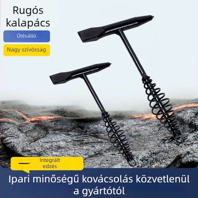Rugós kalapács hegesztéshez, hegyes fejű, rozsda eltávolítására szolgáló, függő ütőeszköz