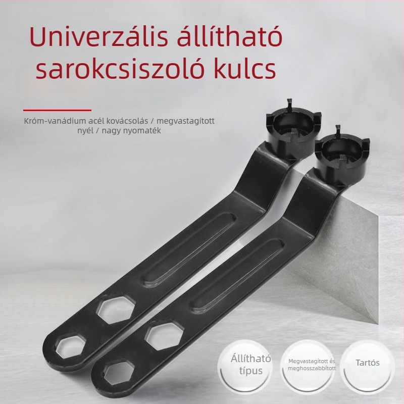 Megvastagított állítható kulcs sarokcsiszolóhoz - négyfogú szerszám a szétszereléshez