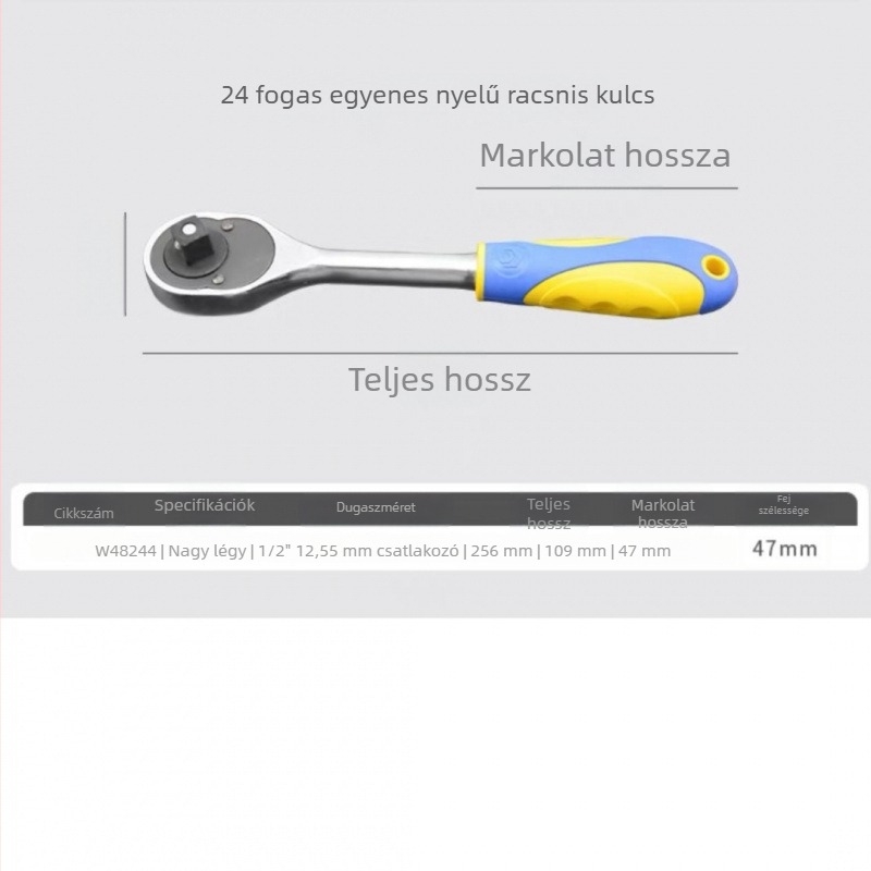 Weida 72-fogas csattos kulcs készlet univerzális fejű, egyenes és hajlított nyéllel gyors autójavításhoz 48244
