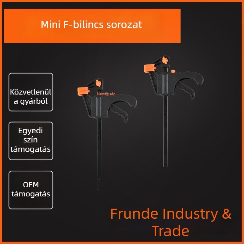 F-formájú szorító faipari munkákhoz — erős kivitel, gyors rögzítés