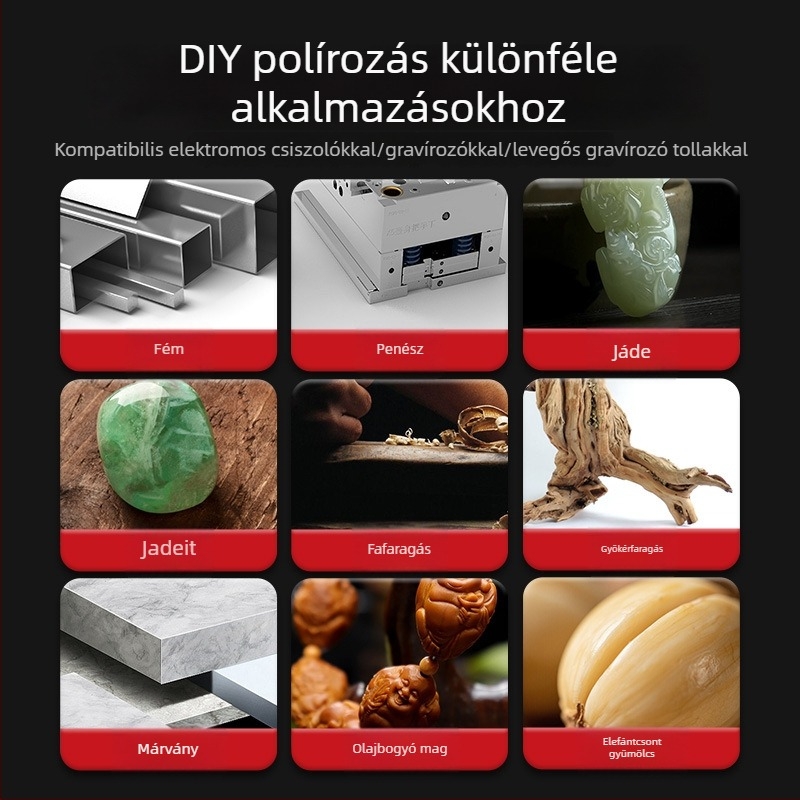 Elektromos csiszolófej gyémántos koronggal, 3 mm befogó, fém polírozó fej