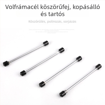 Hat darab karbid forgócsiszolófej hosszított markolattal mélyüregek polírozásához