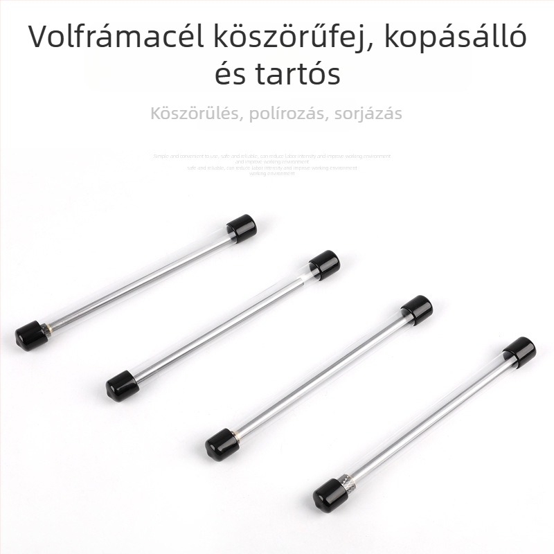 Hat darab karbid forgócsiszolófej hosszított markolattal mélyüregek polírozásához